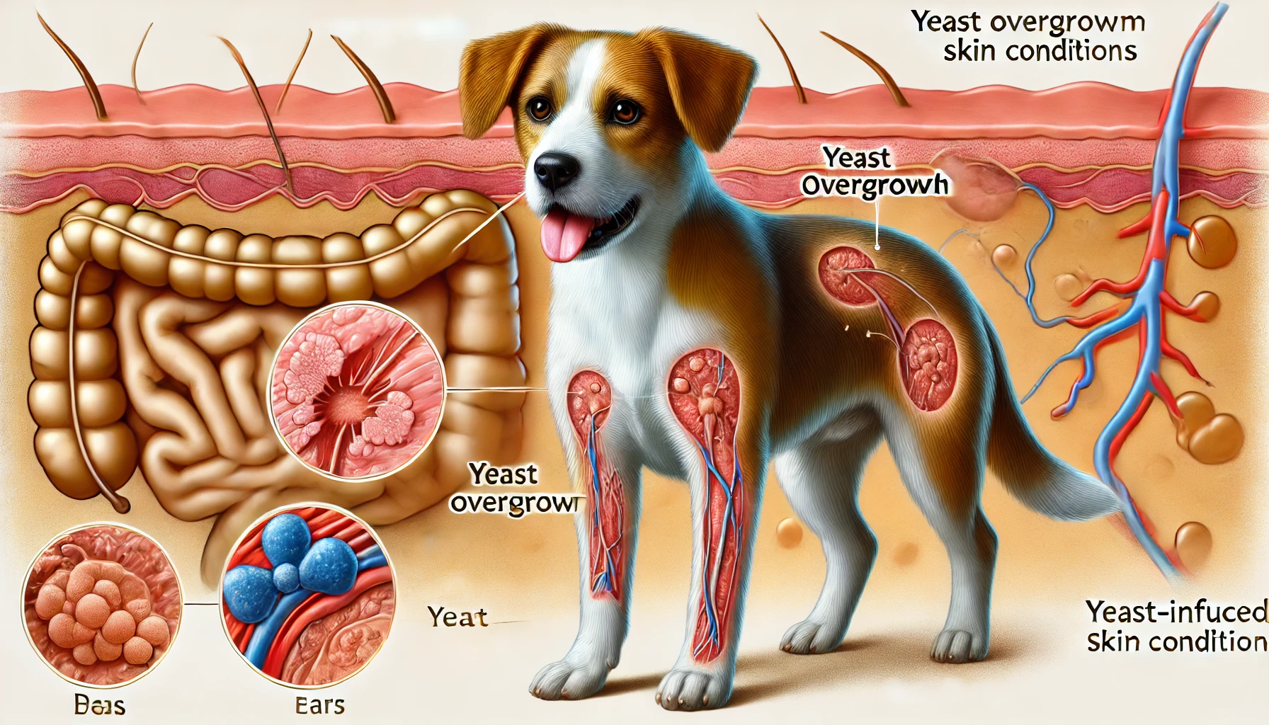 Link Between Yeast Overgrowth, Gut, and Dog Skin Issues